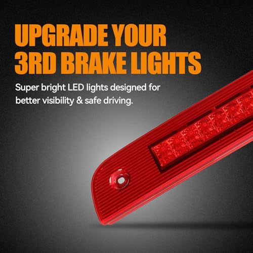 Image of Third 3rd Brake Light LED for 2007-2012 Dodge Nitro, High Mount Rear Brake Lights Assembly for 07-12 Dodge Nitro, Waterproof Center Cab Lamp Stop Light (Red)