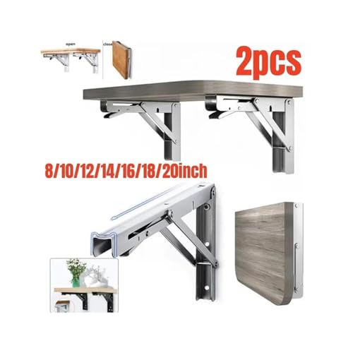 Support d'étagère mural suspendu en acier inoxydable avec console pliable de 10 pouces - 3