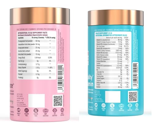 Image of Nutriburst Beauty and Wellness Combo: Health & Vitality Multivitamin Gummies + True Radiance Collagen Builder Gummies for Complete Nutrition, Glowing Skin & Overall Wellness | Supports Beauty & Immunity | No Added Sugar (Pack of 2X60)