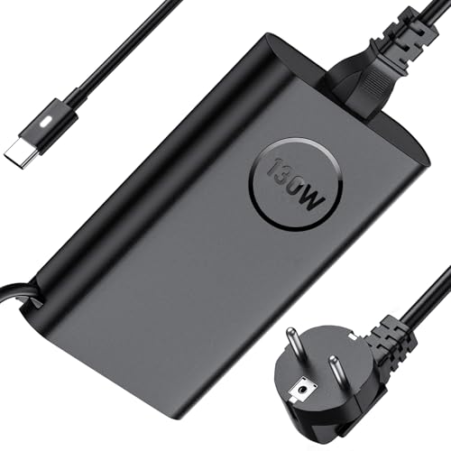 Dragblac Chargeur USB-C 130W pour Dell XPS 15 9520 9530 9560 XPS 17 9700 Precision 3561 3570 3571 3581 3480 5550 inspiron 16 7630 Latitude 3550 5520 7410 9410 Adaptateur Ordinateur Portable