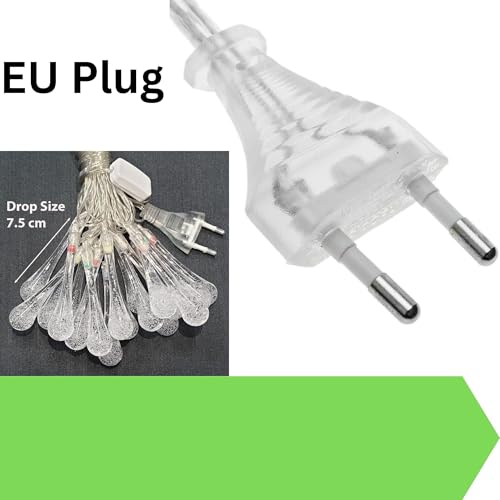 Image of XERGY Waterdrop String Lights Outdoor 10ft 14 LED, Teardrop Water Drop String Lights Warm White,LED Outdoor Lights for Diwali Home Garden Patio Yard Tree Party Wedding Christmas Decoration