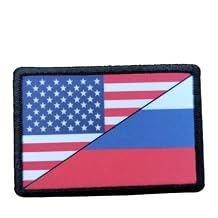 Russian American Flag Morale Patch - 2x3 Hook and Loop Patches for Molle Gear, Operator Hat, Rucksack, Pack Bag, Backpack, Tactical Accessories and Gear, Made in The USA