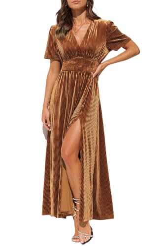 Image of Maxigerui Women's Velvet Maxi Dress Formal Dresses for Wedding Guest Dress
