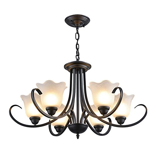 Suspension LED de salon moderne lustre plafonnier 6 lampes