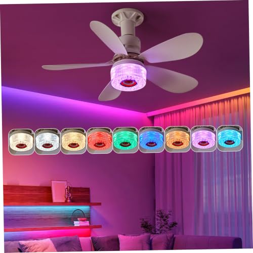 Ventiladores de techo con luces led regulables y música para dormitorios modernos 6