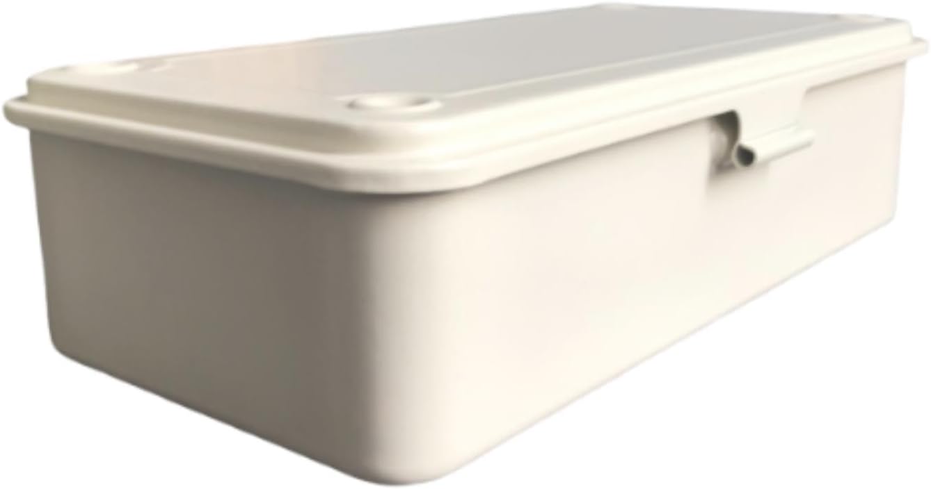 Tool Storage Case, Empty Box, Multifunctional Organizer for Blank Notes, Container for Tape, Manual, Stickers, Crafts, White