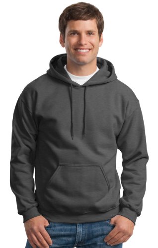 Image of Gildan Men's Heavy Blend Drawcord Hooded Sweatshirt, Safety Pink