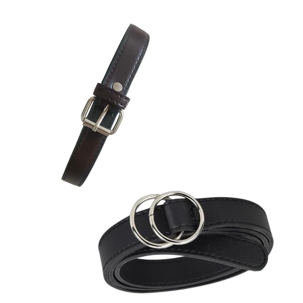 Women's faux Leather Formal Belt for Women Stylish Girl Slim Casual Office Wear Belt Ladies Fashion Belt for Jeans, Dresses Trousers 25MM (1" inch) Waist Size 36" Inches (Combo)-image-47