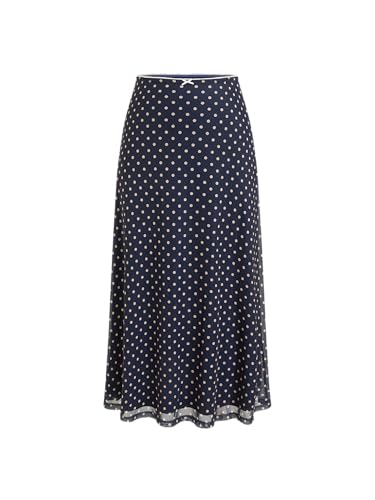 CIDER Womens Polka Dot Skirts Mesh High Waist Boho Flowy Long Midi Skirts