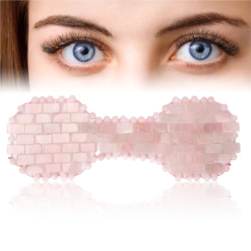 Jade Eye Mask, Jadestone Eye Padfor Hot and Cold Anti Aging Treament, Reusable Facial Massage Jade Stone Sleep Eye Pad for Relaxation,