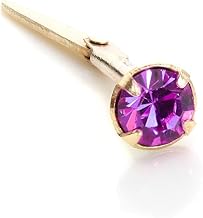 jewellerybox 9ct Yellow Gold Andralok 3mm Round Crystal Nose Stud