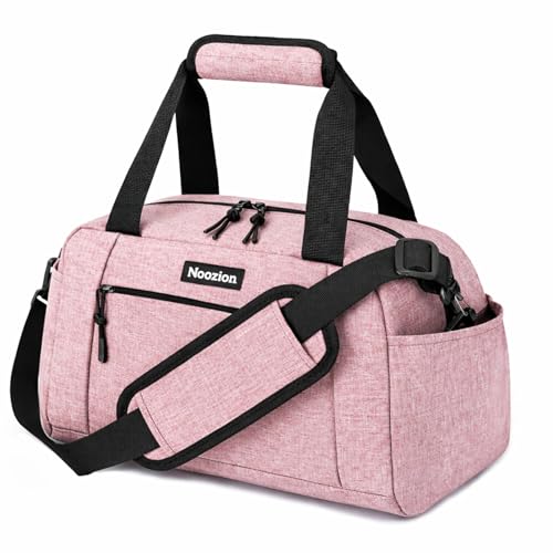 Noozion Bolsa de academia pequena de 35,56 cm (14 polegadas) para mulheres e homens, mini bolsa duffle leve para levar na mão com vários bolsos, bolsa esportiva para viagens e treino., rosa, Small