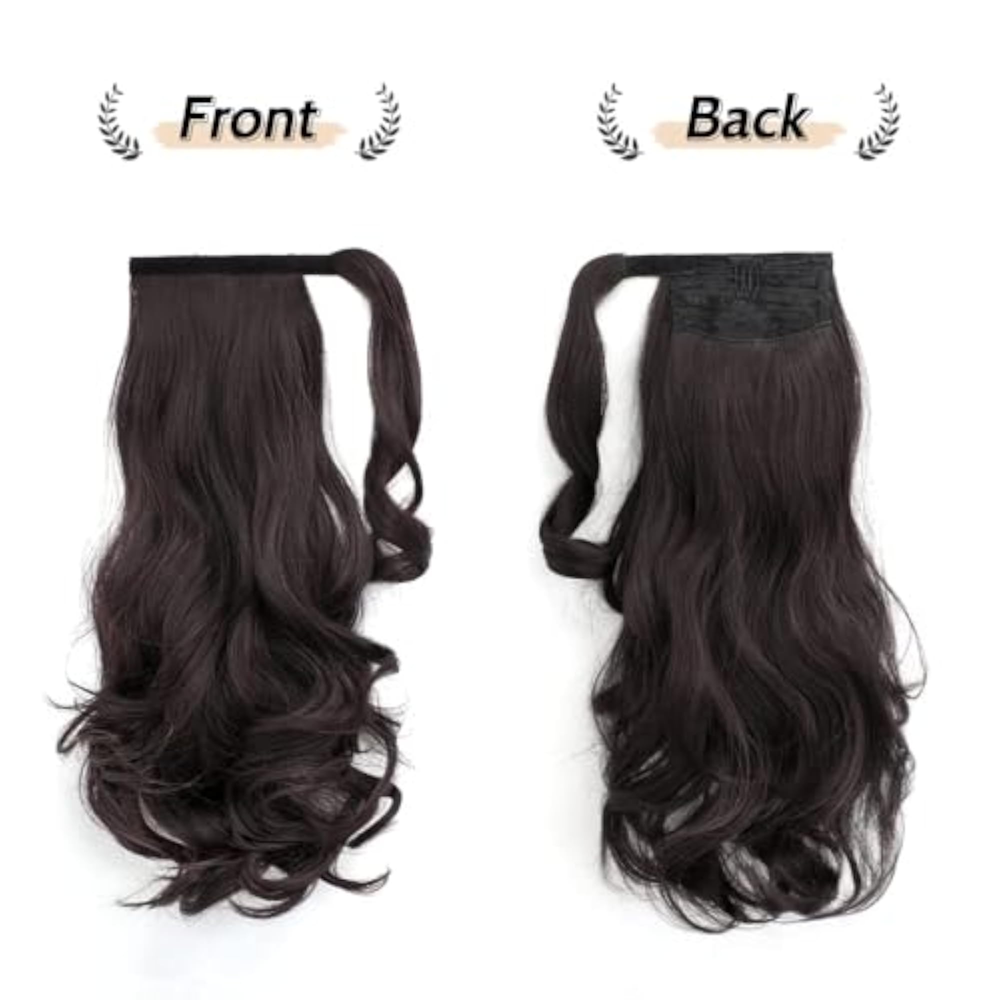 Wrap Around Wavy Curly Ponytail Hair Extension, Brown