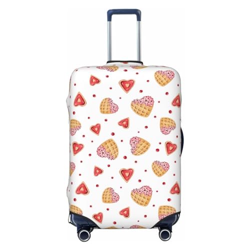 Heart Waffle Print Luggage Cover Protector Anti-Scratch Washable Fits 18-32 Inch Luggage-Large