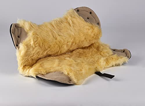 Naturasan Lammfell Handwärmer, warmer Kinderwagen Handmuff mit Lammfell Innenfutter, Muff, Kiwa, Buggy, Jogger, Radanhänger, HW-03-Bambini (Schwarz)