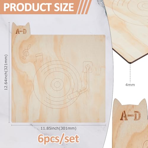Intercalaires vinyles en bois chat A-Z lot de 6