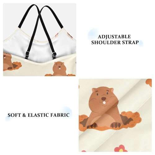 Girls One Piece Swimsuits Cute Groundhog Bathing Straps Suit Kids Cute Swimwear 3-10T3