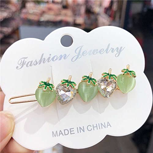 Whitebridge 4Pcs Crystal Peach Metal The Frog Buckle Hair Clips For Women Girls (Peach) #TOP6