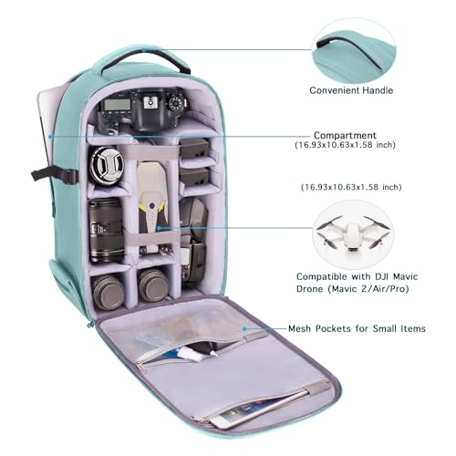 Image of MOSISO Camera Backpack, Photography Camera Bag 15-16 inch Waterproof Hardshell Case with Tripod Holder&Laptop Compartment