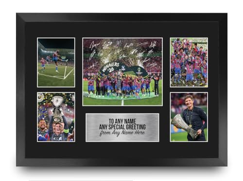 Image of HWC Trading European Cup Champions Europa Conference League Winners 2026 Personalised Gift - Signed Autograph Picture, Framed A3 Photo Display with Custom Name Message
