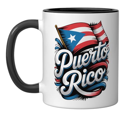 Taza de cerámica Puerto Rico Negra y Blanca miniatura 1