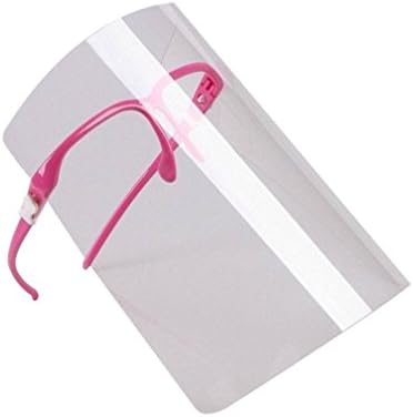 3 Shields 1 frame Novelty Kitchen Cooking Face Mask,Double-sided Anti-fog Anti-Oil Splash Clear Face Mask Face Shield Protector,3 pcs Transparent Shields for Replacement-Rosy