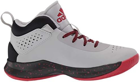 adidas Boy's Cross Em Up 5 Basketball Shoe, Grey/Black/Scarlet, 2.5 Little Kid | Image 5