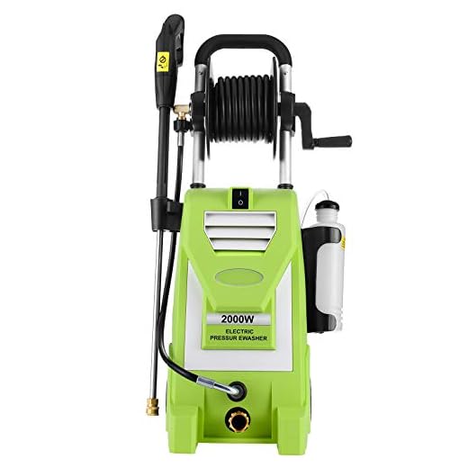 3800PSI Electric Pressure Washer,3.0GPM Electric Power Washer 2000W High Pressure Washer with Hose Reel for Cleaning Cars Houses Driveways Fences Patios Garden (Green)