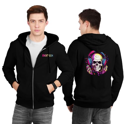 Image of fanideaz Mens Cotton Graphic Printed Zipper Hoodie for Men