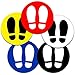 Adhesive footprint sign for floor. | Queue distancing for shops | Pack of 4 units of 7.5 in / 19 cm (Yellow)