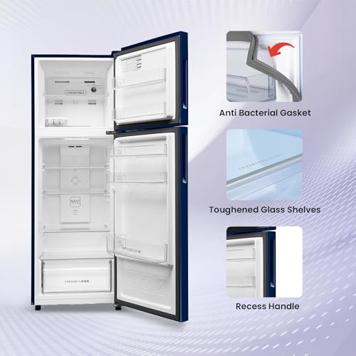 Image of Haier 240 L, 3 Star, 5 In 1 Convertible, Twin Inverter Technology, Frost Free Double Door Refrigerator (HEF-253GI-P, Green Inox)
