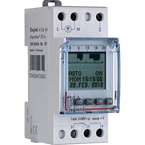 Legrand Wochenschaltuhr 1 Kanal AlphaRexD21s, 230 V AC, 412634