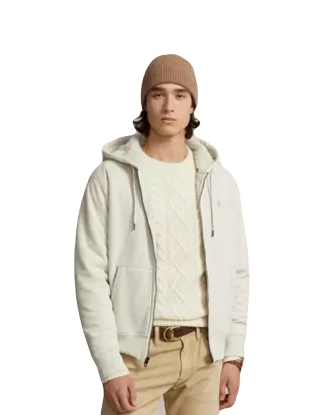 POLO RALPH LAUREN mens sherpa lined fleece full zip hoodie xx