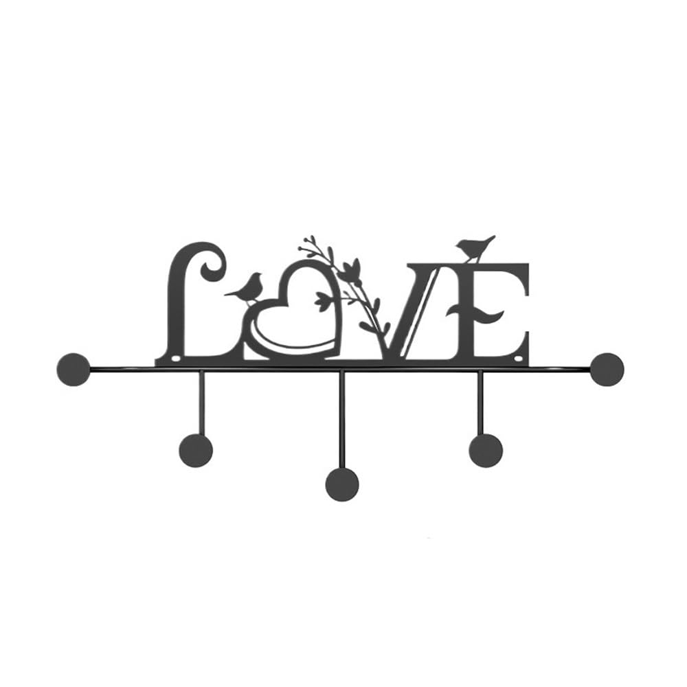 YQINQIN83B Coat Hangers Black Coat Hooks Wall Mounted, Metal Hat Rack with 5 for Entryway, Bathroom,Bedroom for Bedroom