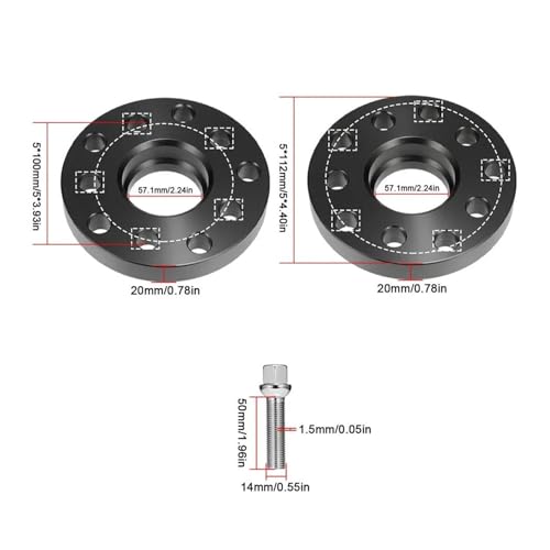 Adaptateur d'entretoise de roue 5x112 pour stabiliser votre A6 - 5
