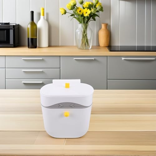 Caneca de basura colgante para cocina con tapa blanca miniatura 5