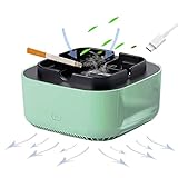 Indoor Ashtray USB Rechargeable Ashtray Home Ashtrays Portable Ash Tray for Home Indoor Office(Green)