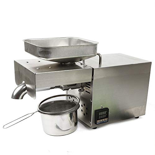 Fetcoi 1500W Automatic Oil Press Machine for Household Commercial Use,Nuts Seeds Oil Presser Pressing Machine,Cold/Hot Press Machine,304 Stainless Steel Intelligent Oil Temperature Control