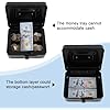 KYODOLED Cash Box with Combination Lock Safe Metal Money Box with Money Tray for Security Lock Box 7.87x 6.30x 3.35 Black