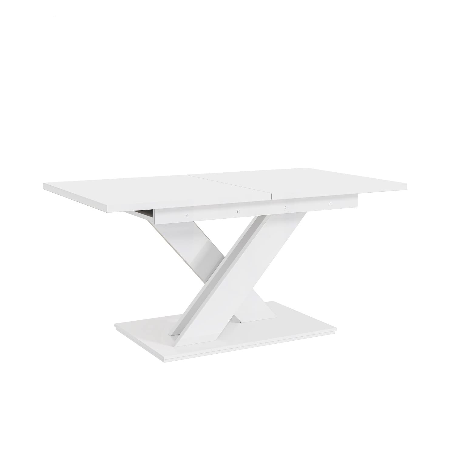 MEBLINI Eckbank für Esszimmer mit ausziehbarem Tisch - Küchenbank - Essecke - Sitzecke Küche - Peter - U-Beine 142x196x87cm Links - Schwarz Kunstleder/B Weiß Matt