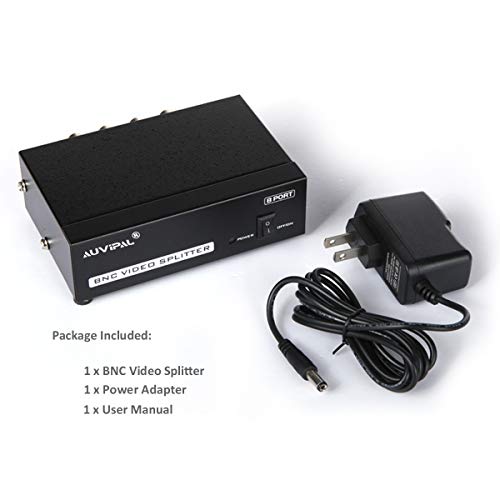 Auvipal 8-Port (1 Input 8 Output) Bnc Video Splitter Box Coaxial Distributor Amplifier For Video Monitoring System Cctv Security Camera #TOP6