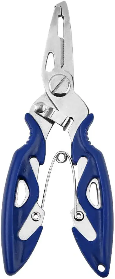 Alicate de pesca dobrado de aço inoxidável, com alça antiderrapante, ferramenta para pesca em água salgada/doce e uso ao ar livre