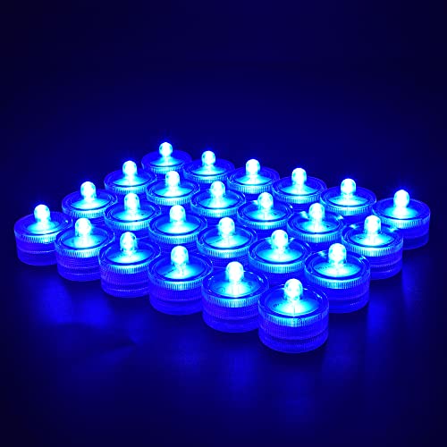 Hl Submersible Led Light,Blue Waterproof Flameless Candle Tealights,Underwater Pool Lights For Wedding Home Vase Festival Party Decoration 24Pcs #TOP7