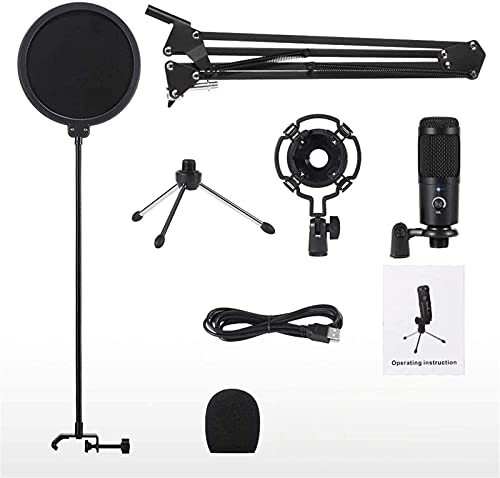 Professionelles USB-Kondensatormikrofon-Bundle-Kit, Mikrofon Mit Einstellbarer Scherenarm-Stoßdämpferhalterung, Geeignet… – Bild 8