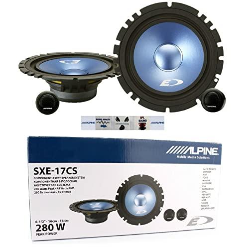 1 kit 2 Voies Compatible avec Alpine SXE-17CS 6.5 16.5 cm diamètre 165 mm 45 Watts rms 280 Watts Max 4 ohms Portes Voiture, par Paire + 5 Stickers Cadeau