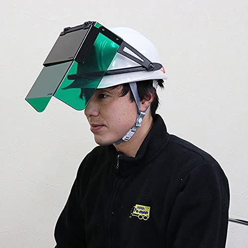 Amazon | [pa-man] 防災面 樹脂タイプ ヘルメット取付型 緑