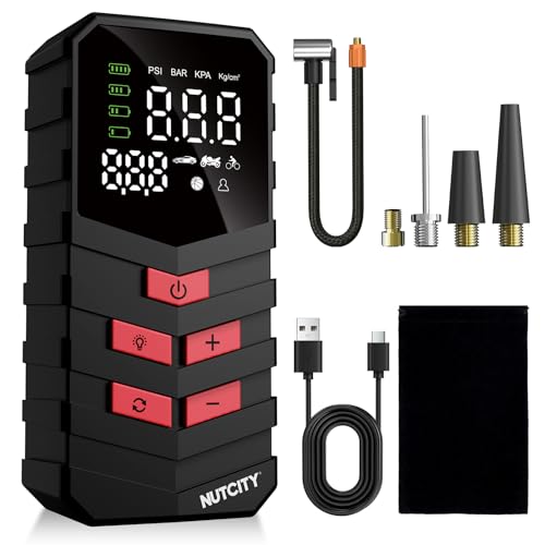 NUTCITY Portable Air Compressor for Car Tires, 16000mAh Wireless, 150PSI