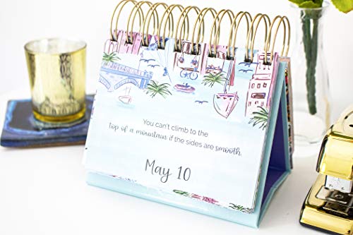 Bloom Daily Planners Undated Perpetual Desk Easel/Inspirational Standing Flip Calendar - (5.25" X 5.5") (The Best Is Yet To Come) #TOP5