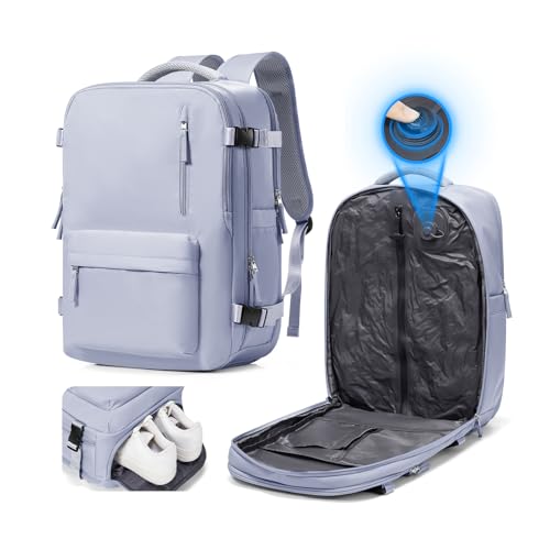Image of suradar Vacuum Seal Travel Backpack Built-in Pump,Air Compression System Vacuum Vacpack Travel Bag for Women Men Carry On Suitcase Luggage Laptop Airlines Approved Daypack Space Saver Bags Purple