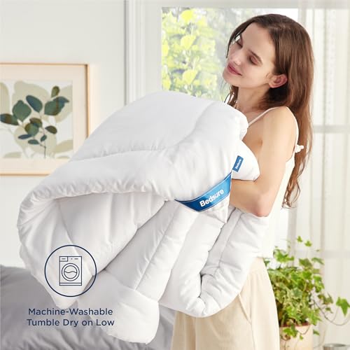 Bedsure Comforters Queen Size -Duvet Insert White Down Alternative Comforter Quilted All Season Duvet With Tabs-Machine Washable-Gifts For Women thumb #3